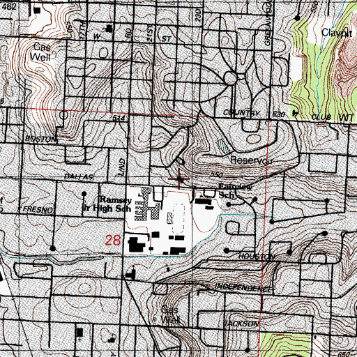 Topographic Map of Immanuel Baptist Church, AR