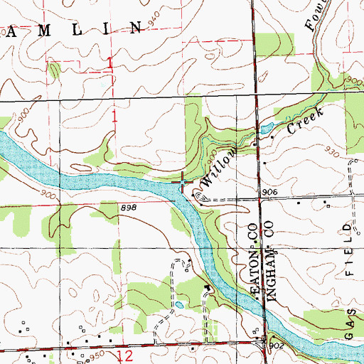Topographic Map of North Onondaga Drain, MI