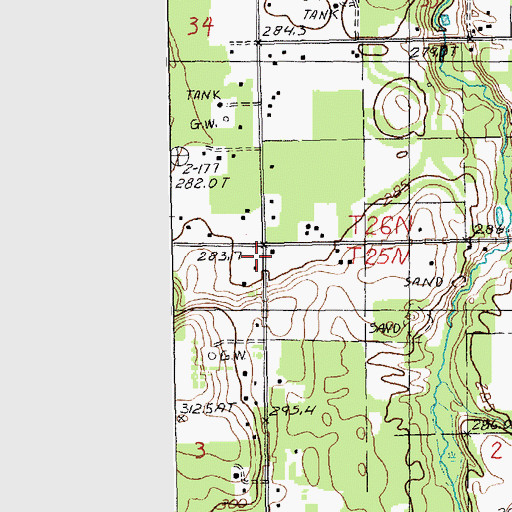 Topographic Map of North Paradise School, MI