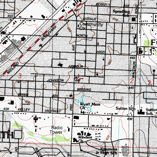 Topographic Map of Kingdom Hall of Jehovahs Witnesses, AR