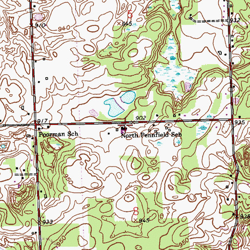 Topographic Map of North Pennfield School, MI