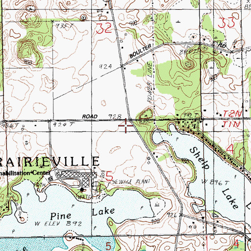 Topographic Map of North Pine Lake School, MI