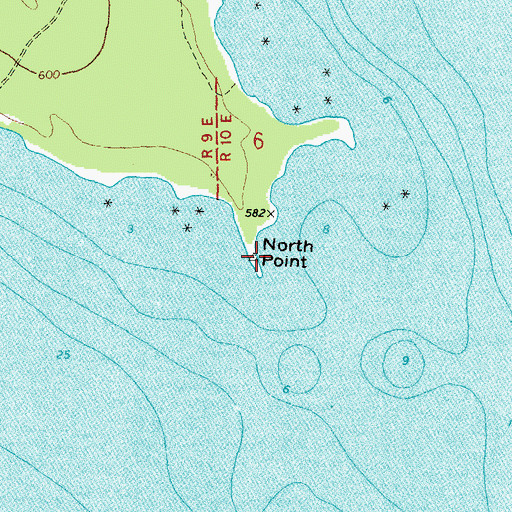 Topographic Map of North Point, MI