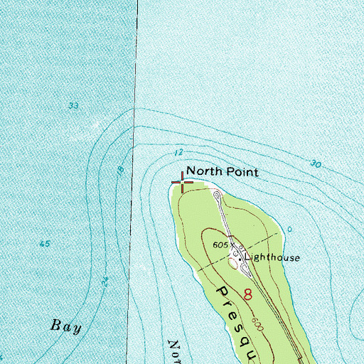 Topographic Map of North Point, MI