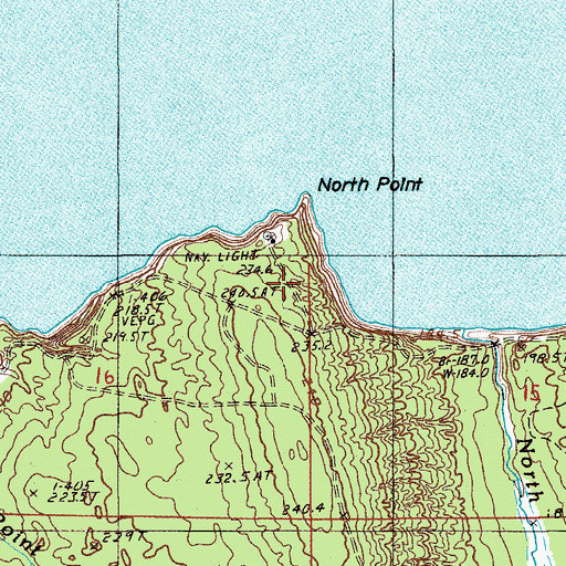Topographic Map of North Point, MI