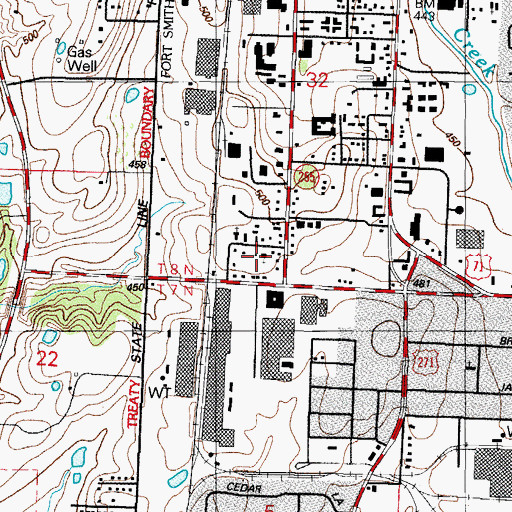 Topographic Map of Kingdom Hall of Jehovahs Witnesses, AR