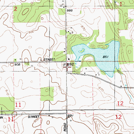 Topographic Map of North Porter School, MI