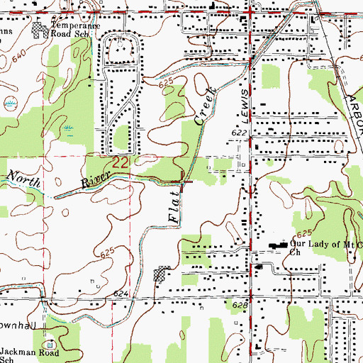 Topographic Map of North River, MI
