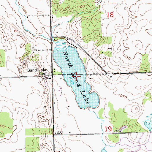 Topographic Map of North Sand Lake, MI