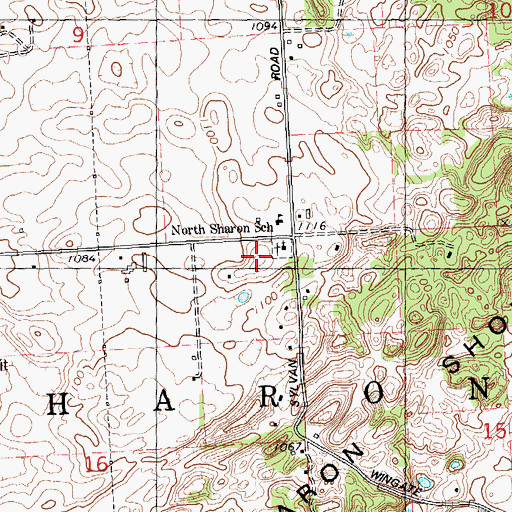 Topographic Map of North Sharon Church, MI
