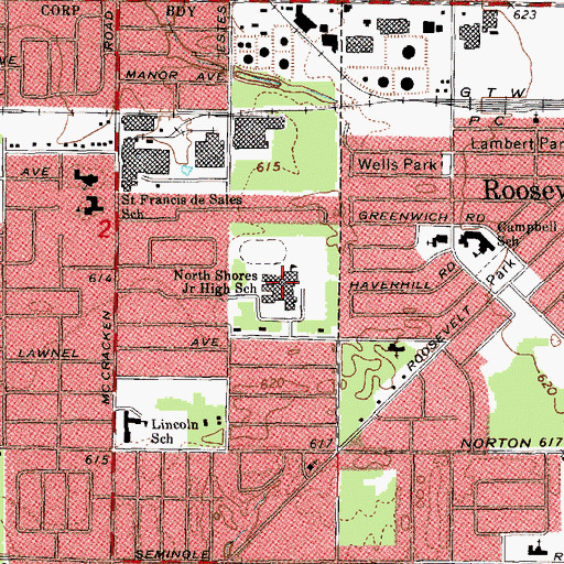 Topographic Map of Mona Shores Middle School, MI