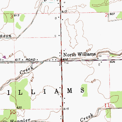 Topographic Map of North Williams, MI