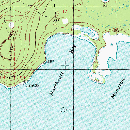 Topographic Map of Northcut Bay, MI