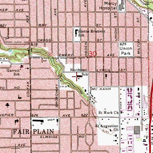 Topographic Map of Fair Plain Northeast Elementary School, MI