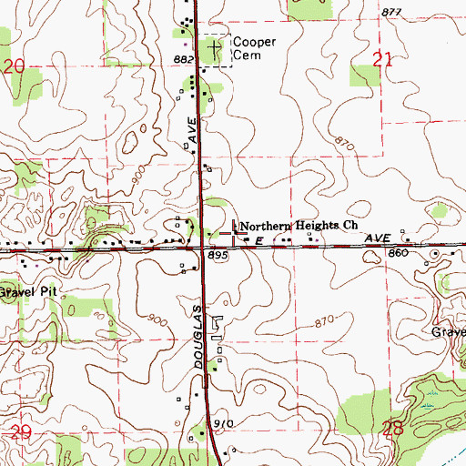 Topographic Map of Northern Heights Church, MI