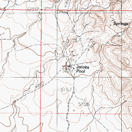 Topographic Map of Jacobs Pool, AZ