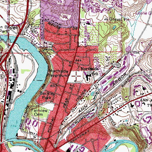 Topographic Map of Northside Playground, MI