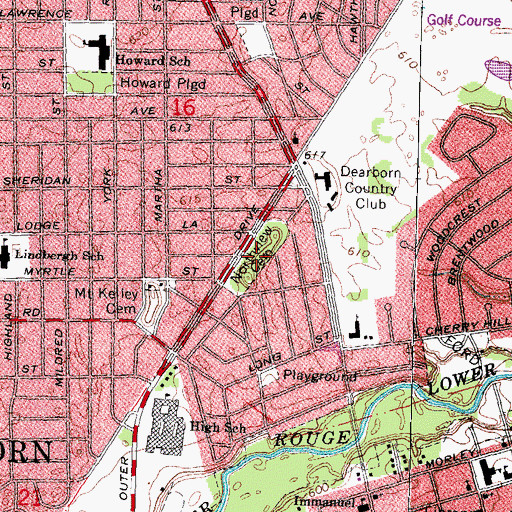 Topographic Map of Northview Cemetery, MI