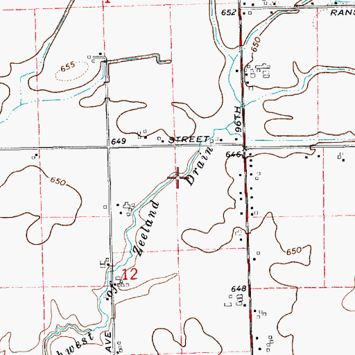 Topographic Map of Northwest of Zeeland Drain, MI