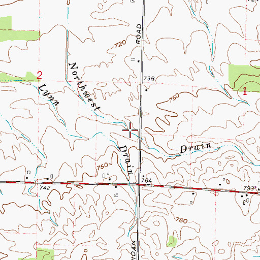 Topographic Map of Northwest Drain, MI