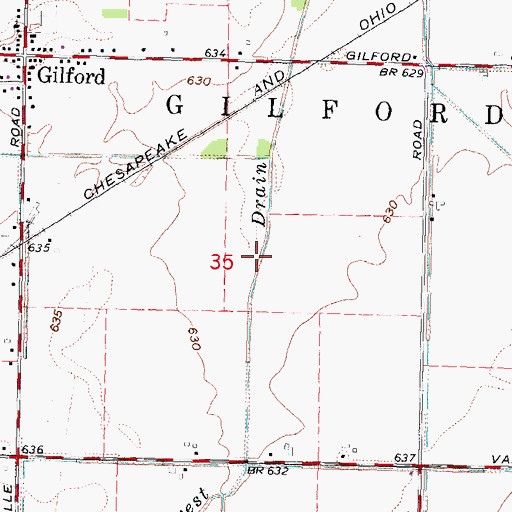 Topographic Map of Northwest Drain, MI
