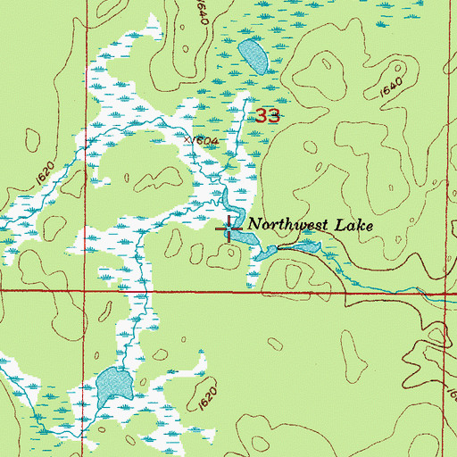 Topographic Map of Northwest Lake, MI
