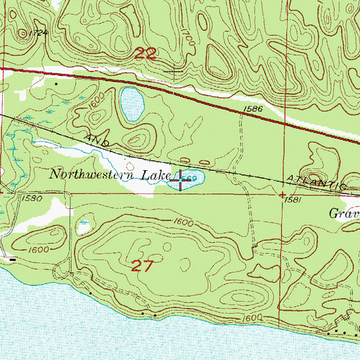 Topographic Map of Northwestern Lake, MI