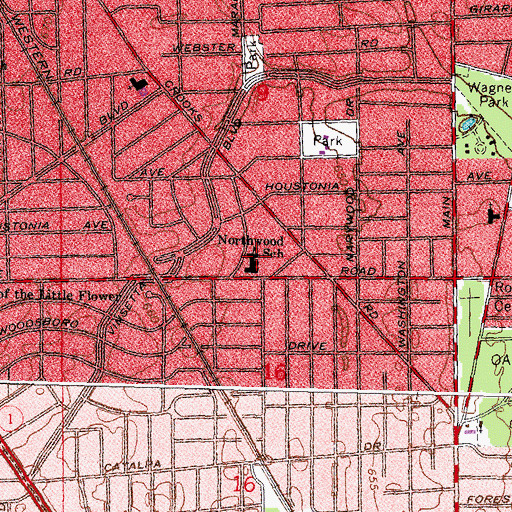 Topographic Map of Northwood School, MI