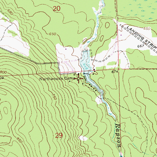 Topographic Map of Northwoods Camp, MI