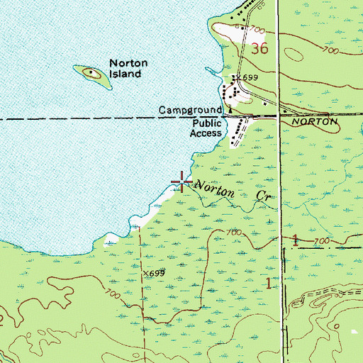 Topographic Map of Norton Creek, MI