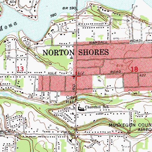 Topographic Map of Norton Shores, MI