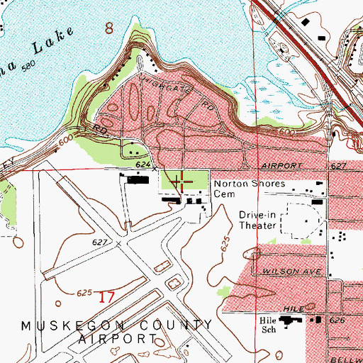Topographic Map of Norton Shores Cemetery, MI