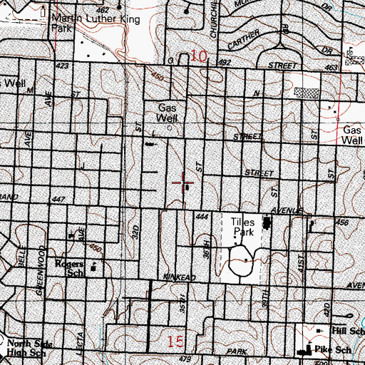 Topographic Map of Miracle Power Tabernacle, AR
