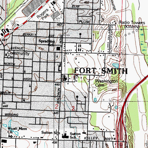 Topographic Map of Mission Point Baptist Church, AR