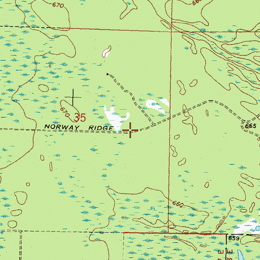 Topographic Map of Norway Ridge Trail, MI