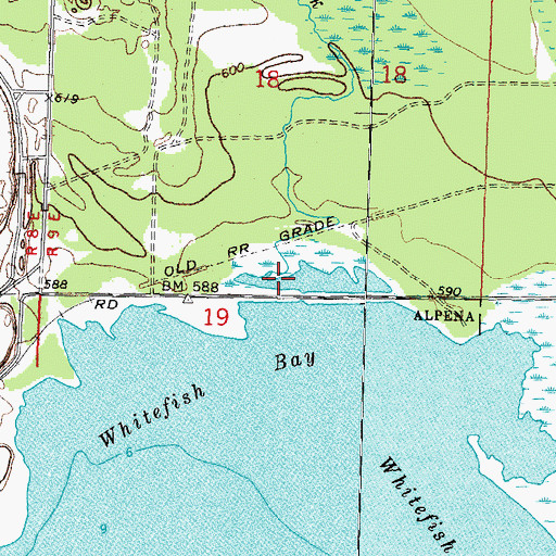 Topographic Map of Norwegian Creek, MI
