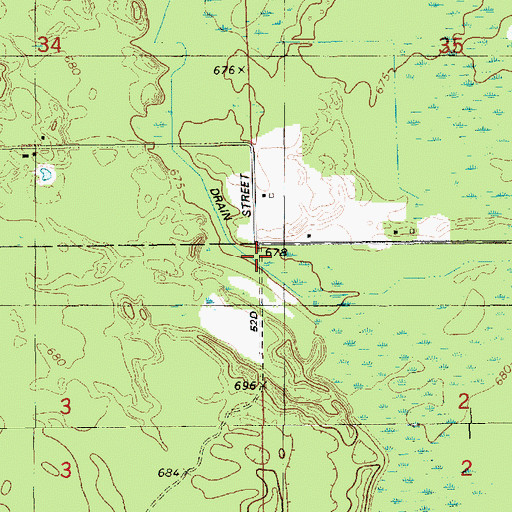 Topographic Map of Norwood School, MI