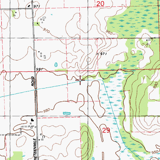 Topographic Map of Nottawa Drain, MI