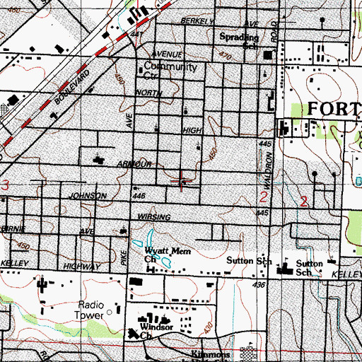 Topographic Map of Mount Moriah Baptist Church, AR