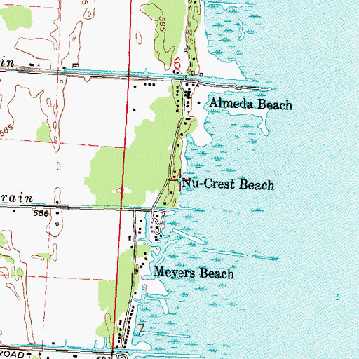 Topographic Map of Nu-Crest Beach, MI