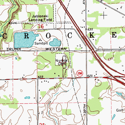 Topographic Map of Nunica Cemetery, MI