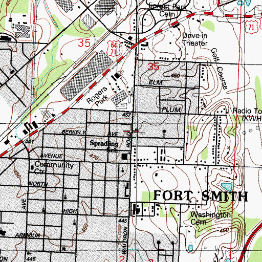 Topographic Map of New Apostolic Church, AR