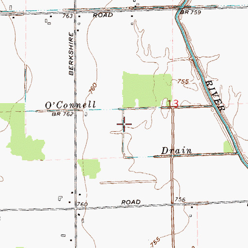 Topographic Map of O'Connell Drain, MI