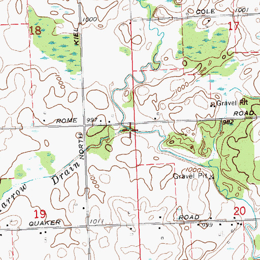 Topographic Map of O'Harrow Drain, MI