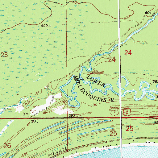 Topographic Map of O'Niel Creek, MI