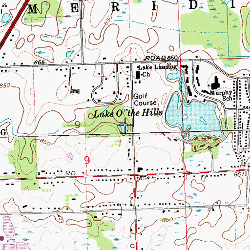 Topographic Map of Lake O'The Hills, MI