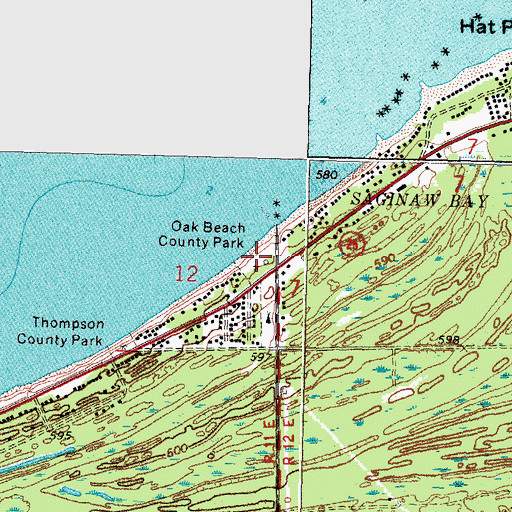 Topographic Map of Oak Beach County Park, MI