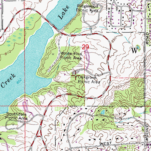 Topographic Map of Oakgrove Picnic Area, MI