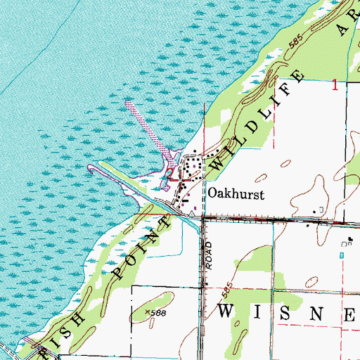 Topographic Map of Oakhurst, MI