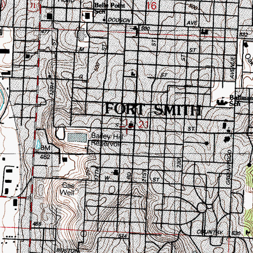 Topographic Map of Park Hill Church of Christ, AR